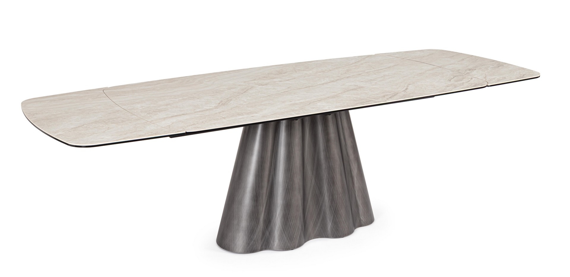 Stół Mirvana piaskowy rozkładany 180/220/260x100x76cm szkło hartowane Bizzotto