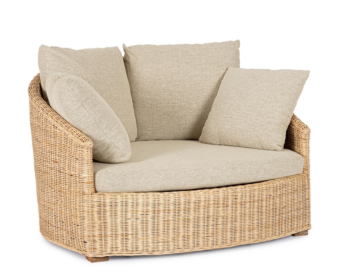 Sofa Cadice naturalna 133x114x82 cm rattan, drewno mango Bizzotto