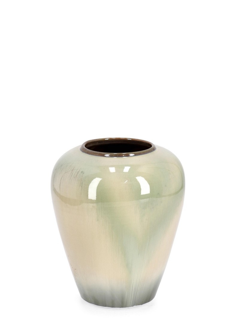 Wazon wykonany ręcznie COIRA beżowo-niebieski Ø25 z terakoty Bizzotto