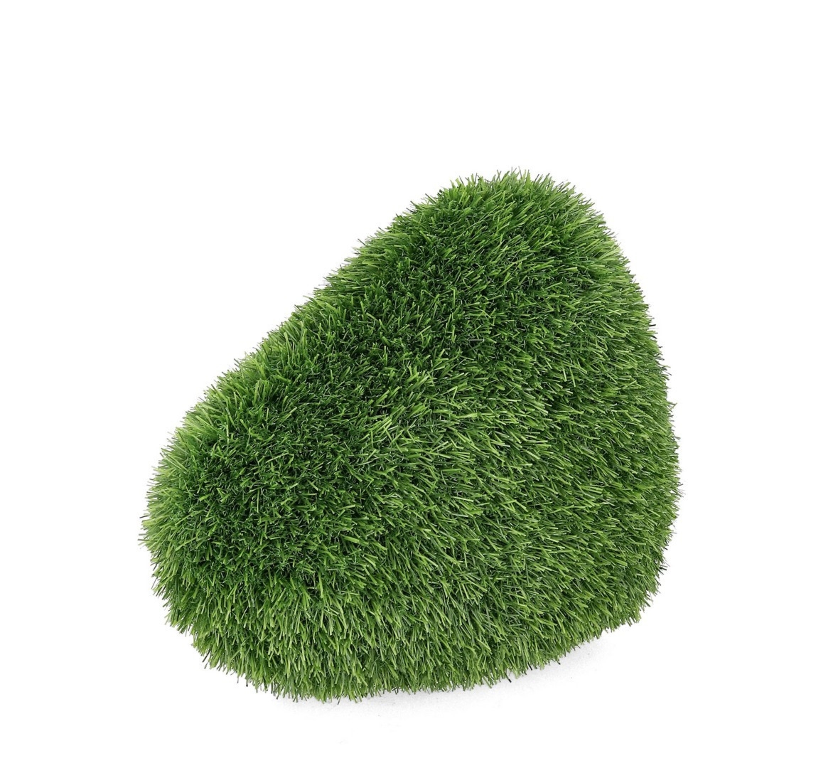 Dekoracja kamień z trawy syntetycznej IRR. zielony 30x22x15h PP Bizzotto