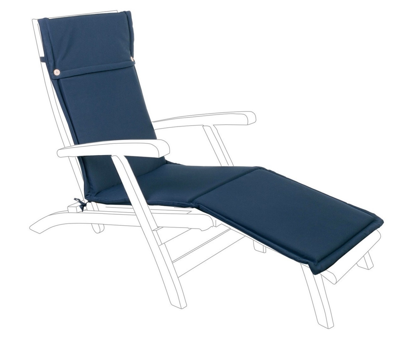 Poduszka na leżak BLUE niebieska 50x176 wodoodporna z poliestru Bizzotto