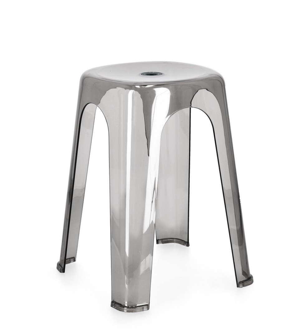 Stołek Sonny szary przezroczysty 34.5x34.5x46.5cm PE Bizzotto