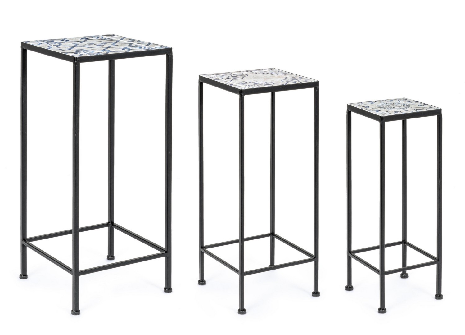 Zestaw 3 stolików ERICE 28x28 stalowych Bizzotto