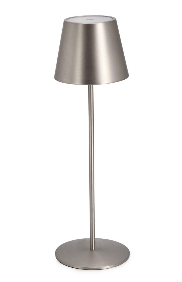 Lampa stołowa LED ETNA srebrna Ø12 metalowa Bizzotto