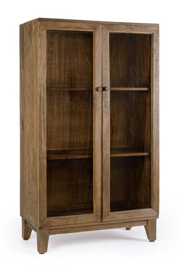 Witryna Remington bursztynowa 80x40x140cm drewno mango Bizzotto