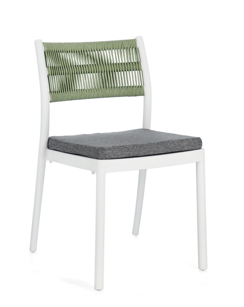 Krzesło ogrodowe ALVIN białe 49.5x52.5 z polipropylenu Bizzotto