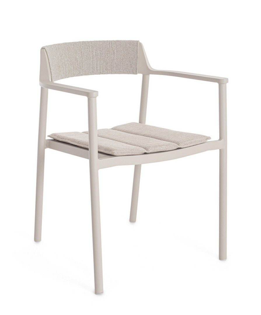 Krzesło ogrodowe ROPERY 57x57 aluminiowe z poduszką Bizzotto