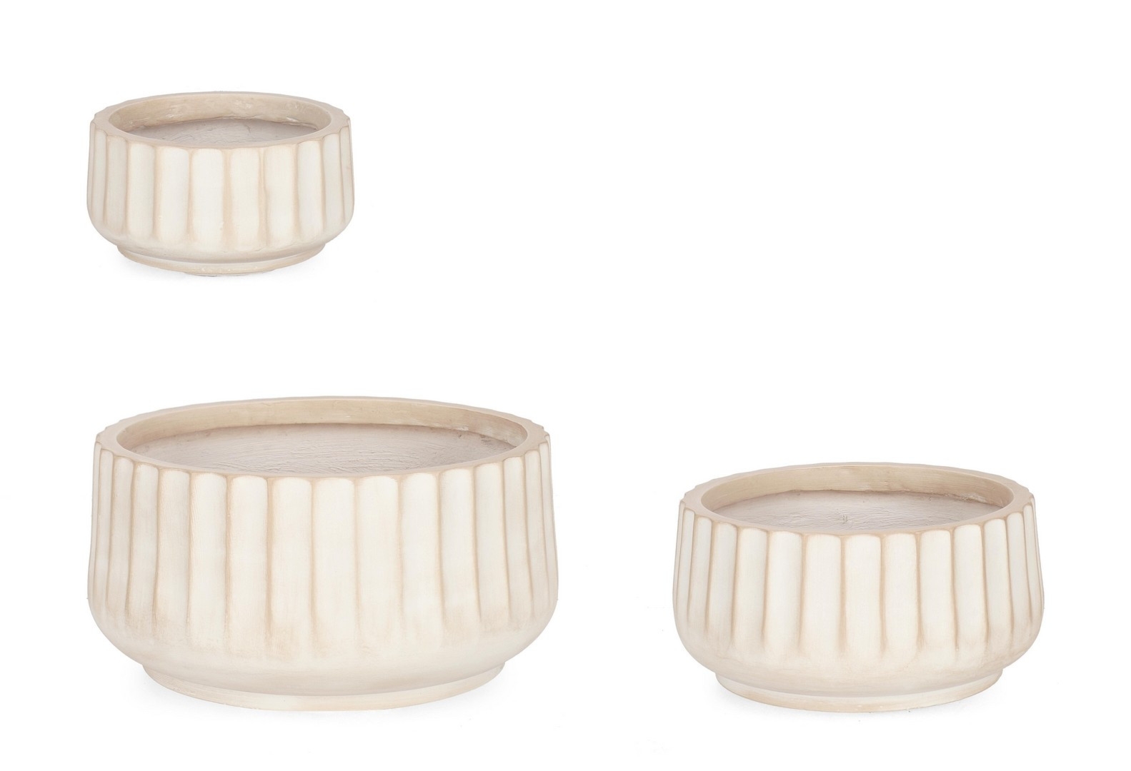 Zestaw donic ogrodowych GROOVY beżowy Ø22,Ø30,Ø38 z włókna szklanego i gliny Bizzotto