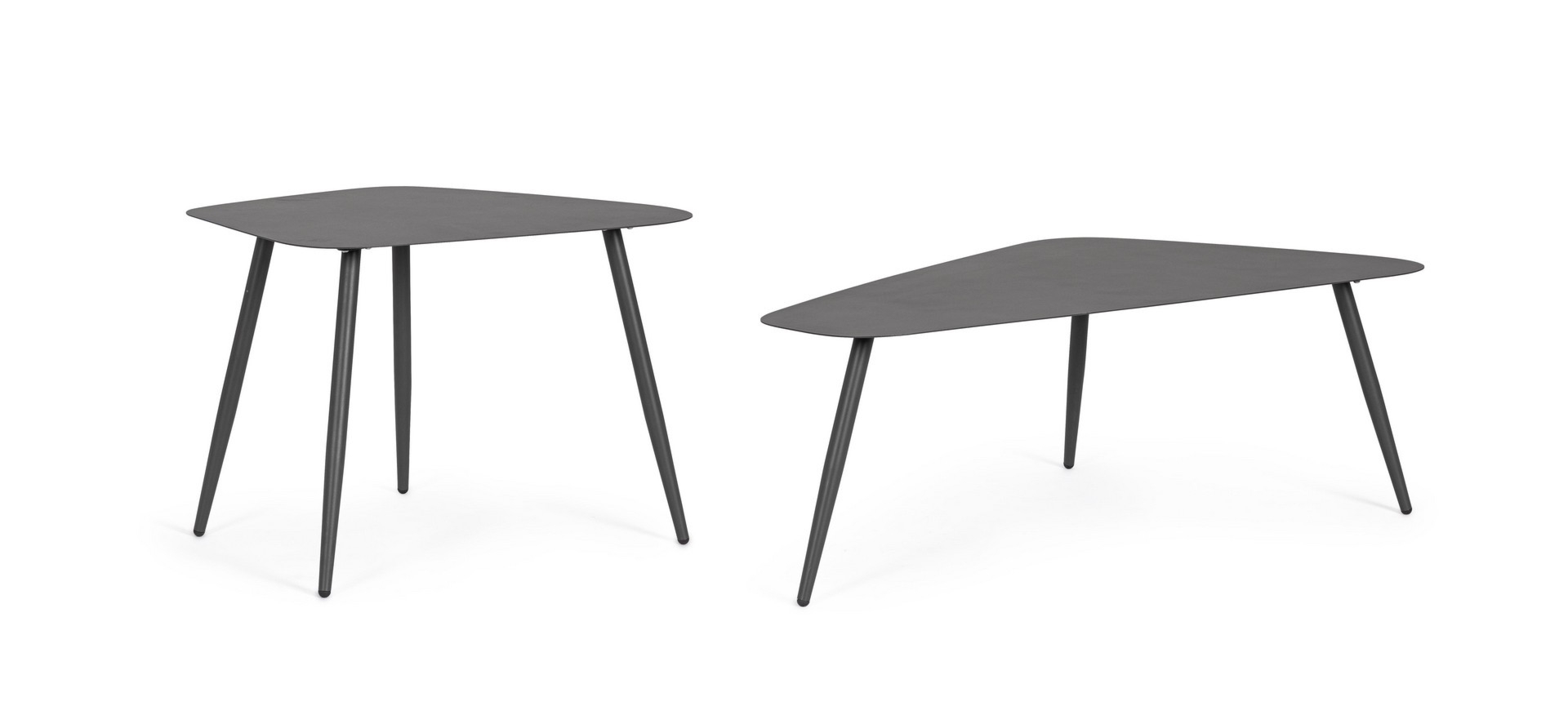 Zestaw 2 stolików YVONNE antracytowy 54.5x52,5 stalowych Bizzotto