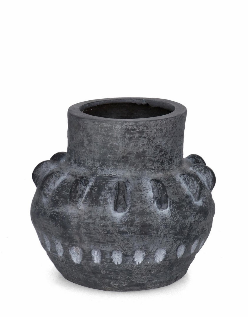 Wazon ręcznie wykonany BUCCHERO szary Ø32 z magnezu Bizzotto