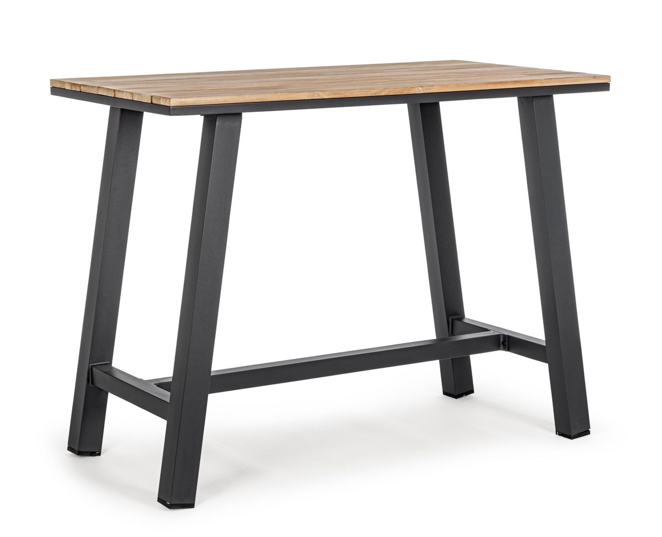 Stół barowy SKIPPER antracytowy 131x73 aluminiowy z efektem drewna Bizzotto