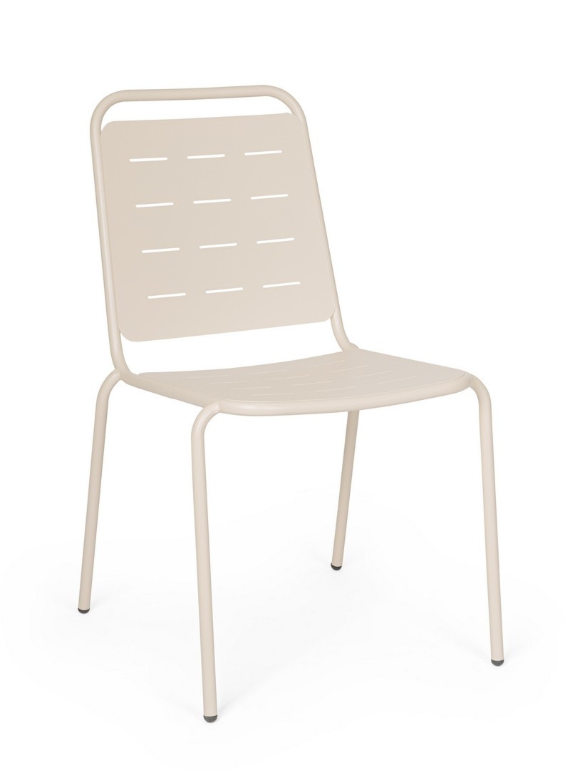 Krzesło ogrodowe YARA szampańskie 50x57.5 stalowe Bizzotto