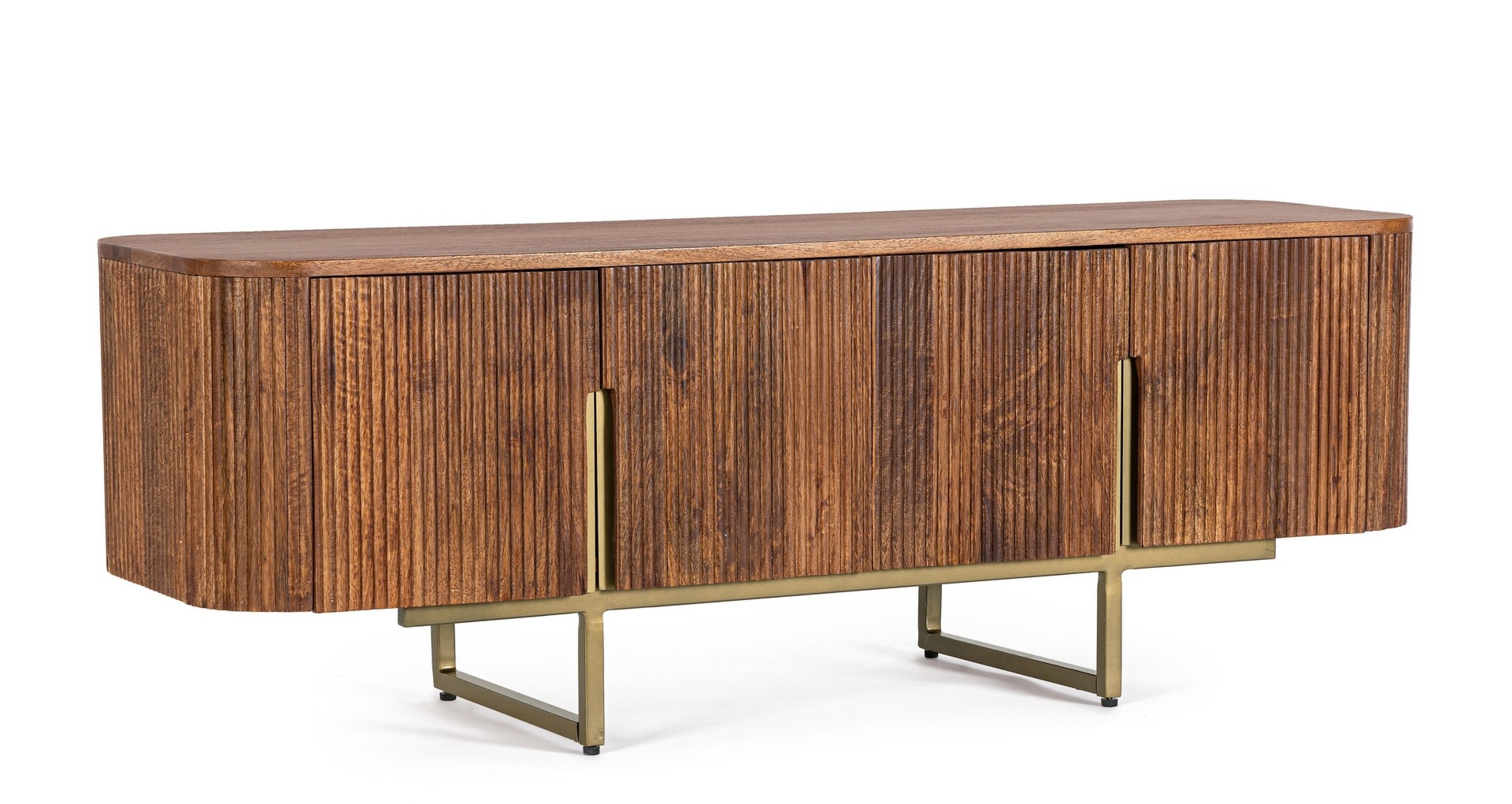 Szafka RTV Vilas brązowa 140x42x50cm drewno mango MDF stal Bizzotto