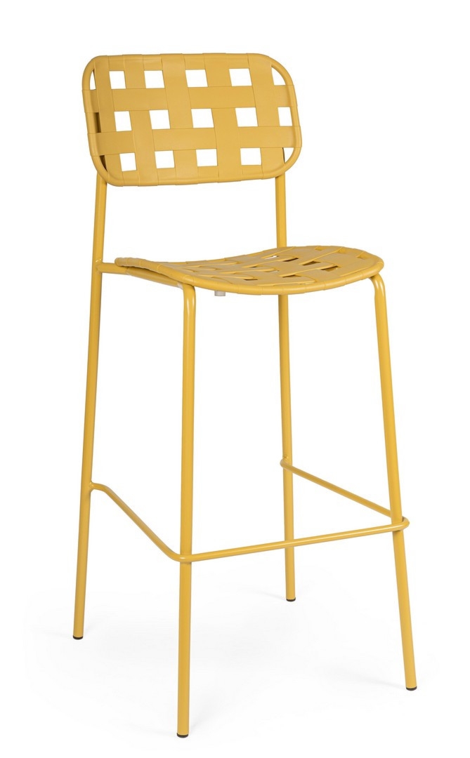 Hoker ogrodowy CLOVER żółty 52x45 stalowe Bizzotto