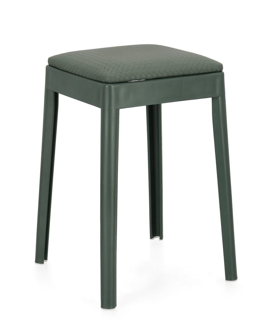 Stołek Scooby zielony petrol 34x34x49cm polipropylen, PU, ekoskóra Bizzotto