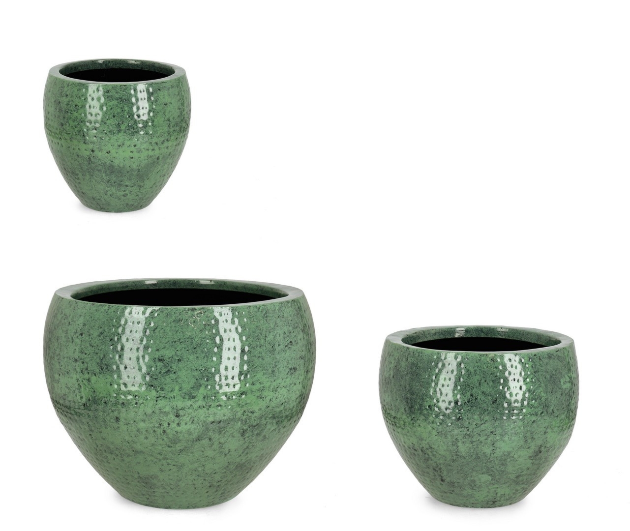 Zestaw donic ogrodowych ręcznie wykonanych NIRAD zielony Ø39,Ø53,Ø70 metalowych Bizzotto