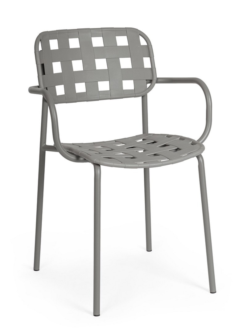 Krzesło ogrodowe CLOVER szare 52x54 stalowe Bizzotto