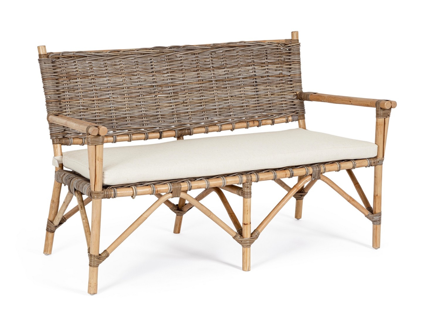 Sofa Tarifa naturalny 122x70x80cm rattan kubu Bizzotto