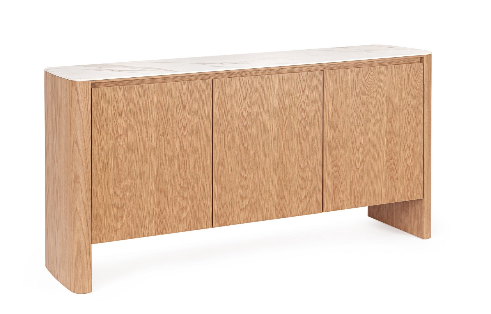 Kredens Gavriel dąb 160x42x80cm MDF fornirowany dębem blat ceramiczny Bizzotto