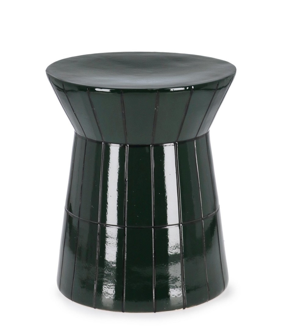 Stolik kawowy ABBES zielony Ø38 z terakoty Bizzotto