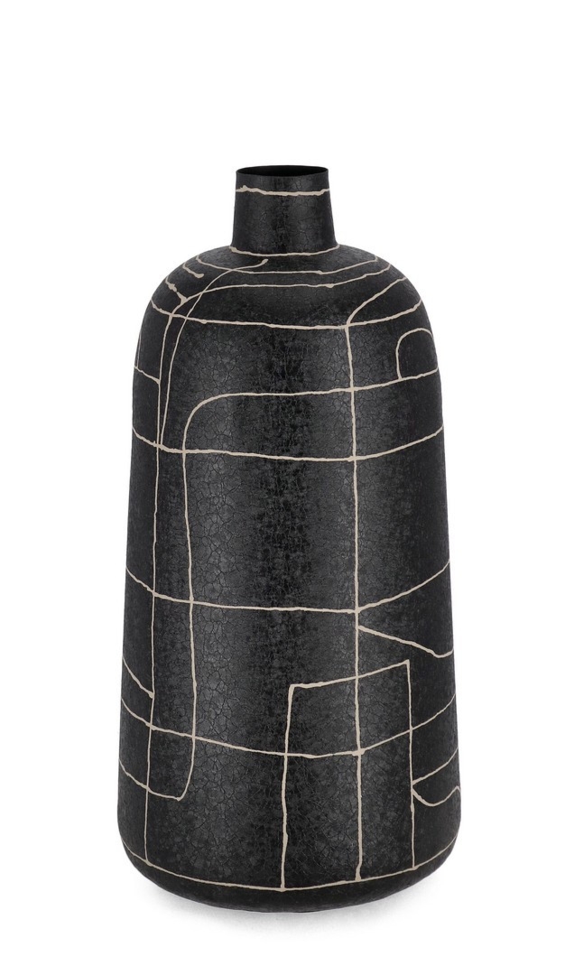 Butelka ręcznie wykonana SIVA czarna Ø20 ze szkła Bizzotto