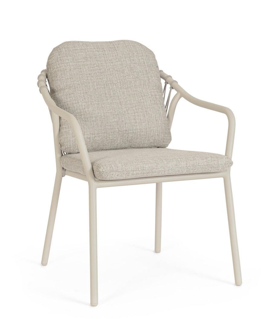 Krzesło ogrodowe EDVIGE beżowe 61x68 aluminiowe Bizzotto