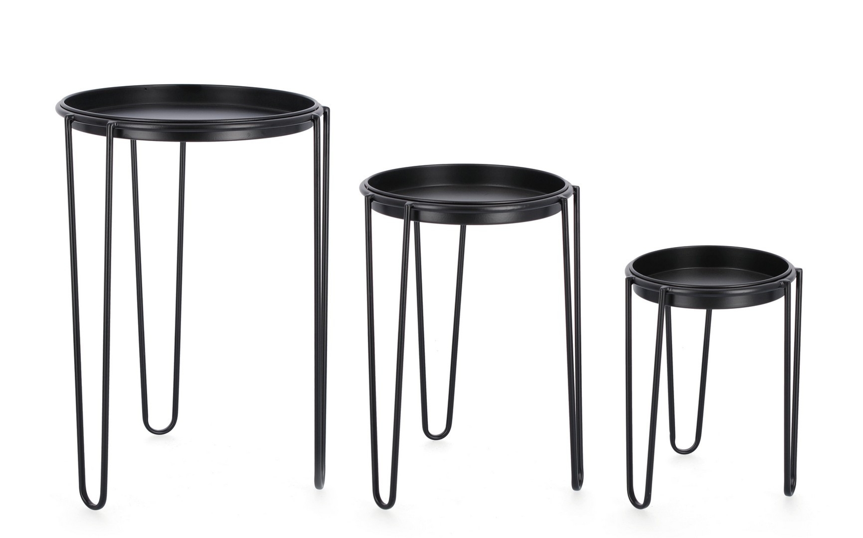 Zestaw stojaków na donice MADELYN czarny Ø23,Ø28,Ø33 stalowy Bizzotto