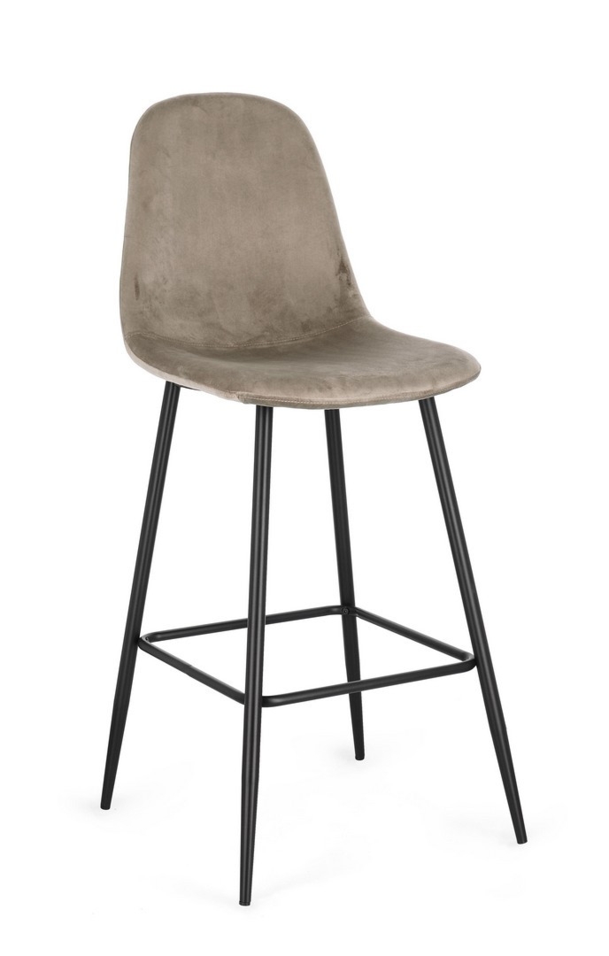 Hoker Irelia czarny/taupe 44x53x112cm PU PET stal Bizzotto