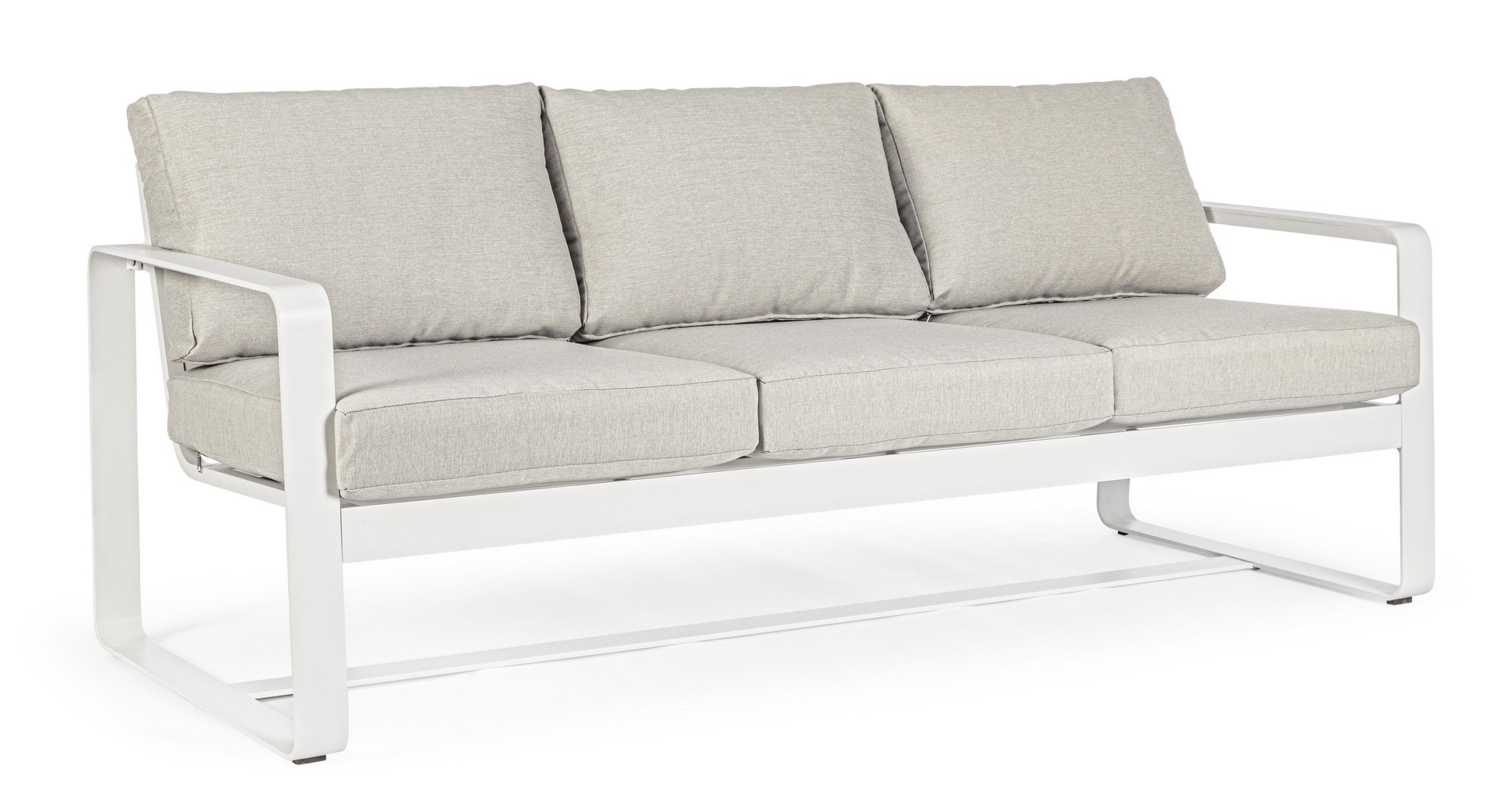 Sofa ogrodowa 3-os MERRIGAN biała 194x78 aluminiowa z poduszkami olefinowymi Bizzotto