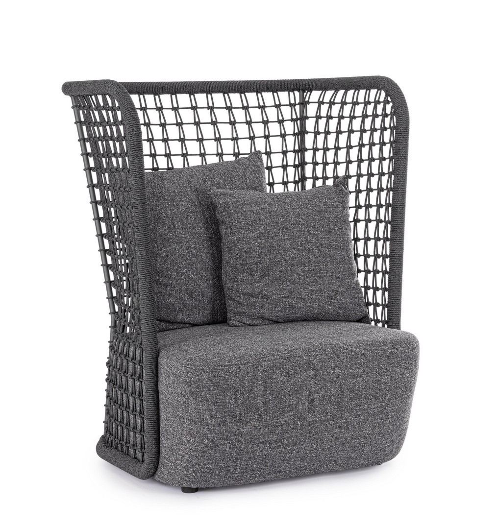 Fotel ogrodowy KOLLAR antracytowy 95x89 aluminiowy Bizzotto