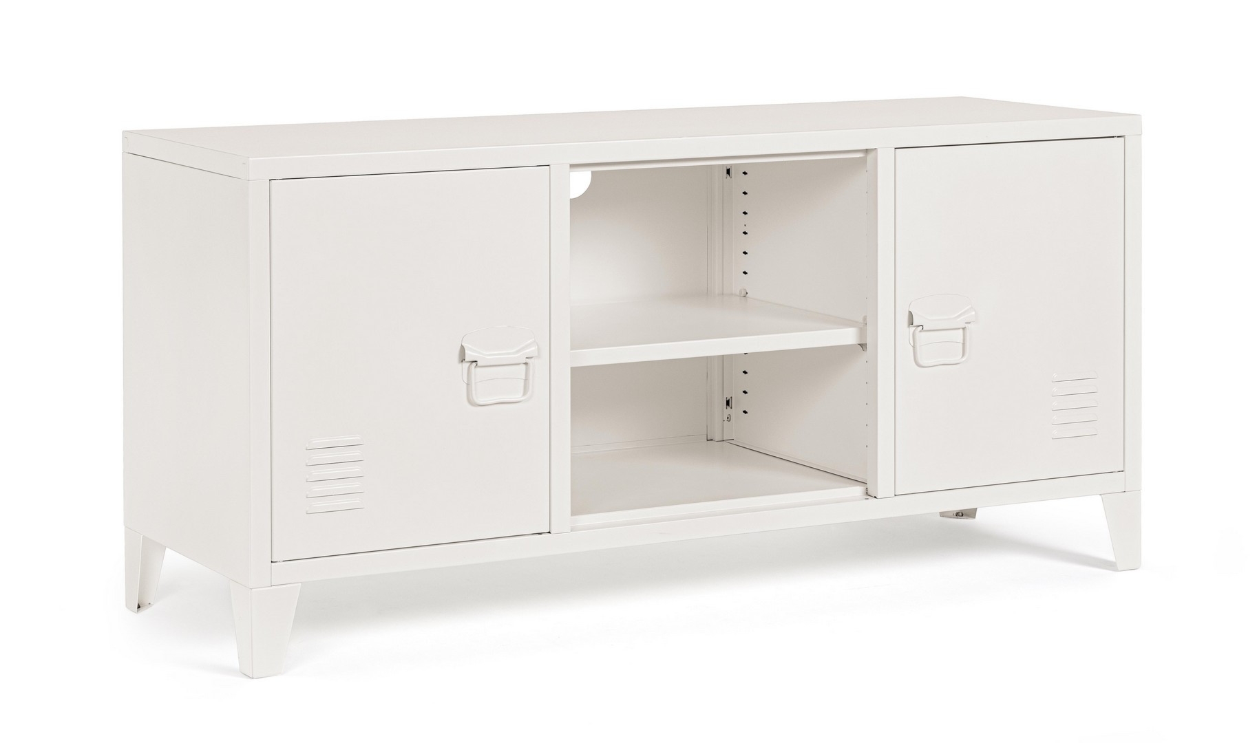 Szafka RTV Cambridge biała 40x120,5x58,5cm stal epoksydowa proszkowa Bizzotto