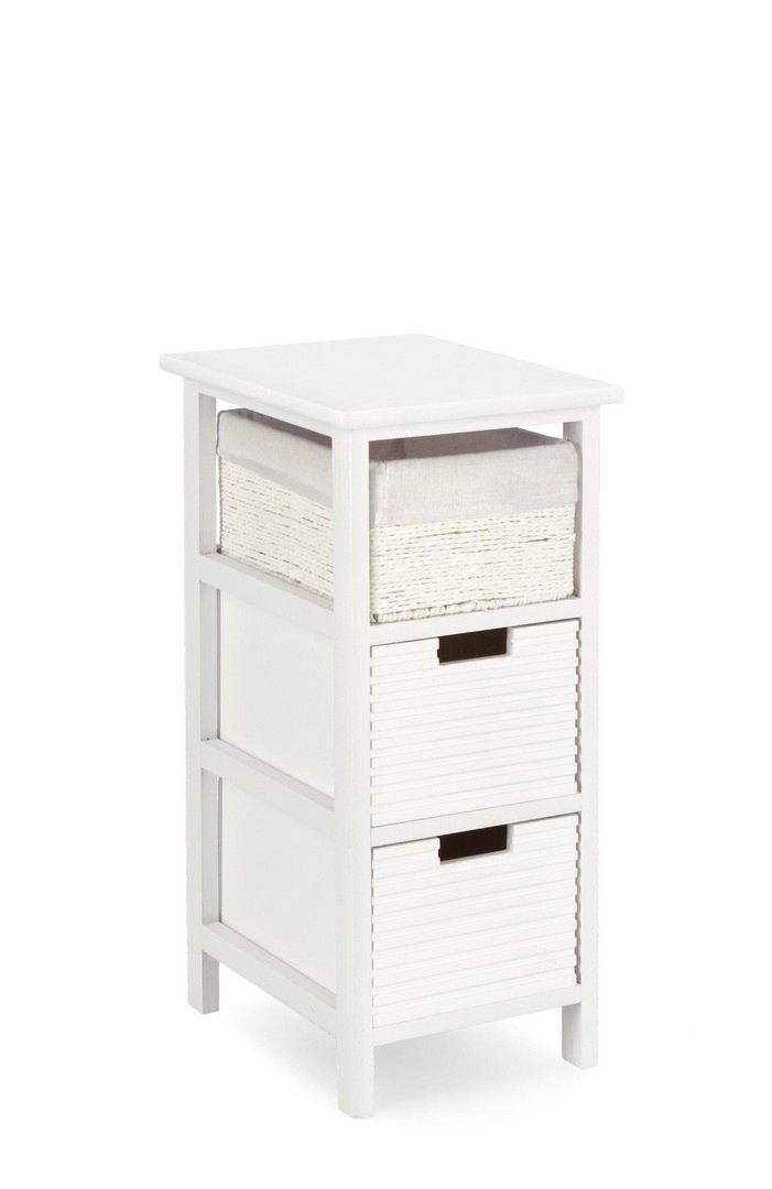 Komoda Leonie biała 26x32x62h paulownia i MDF Bizzotto