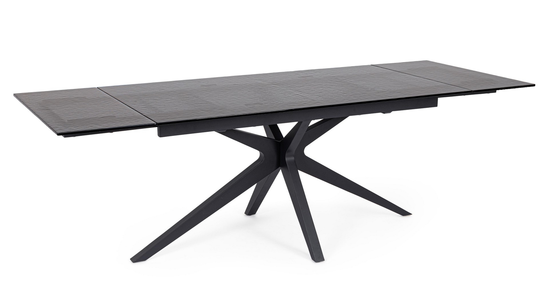 Stół Aira czarny 160/240x90x76cm stal i szkło Bizzotto