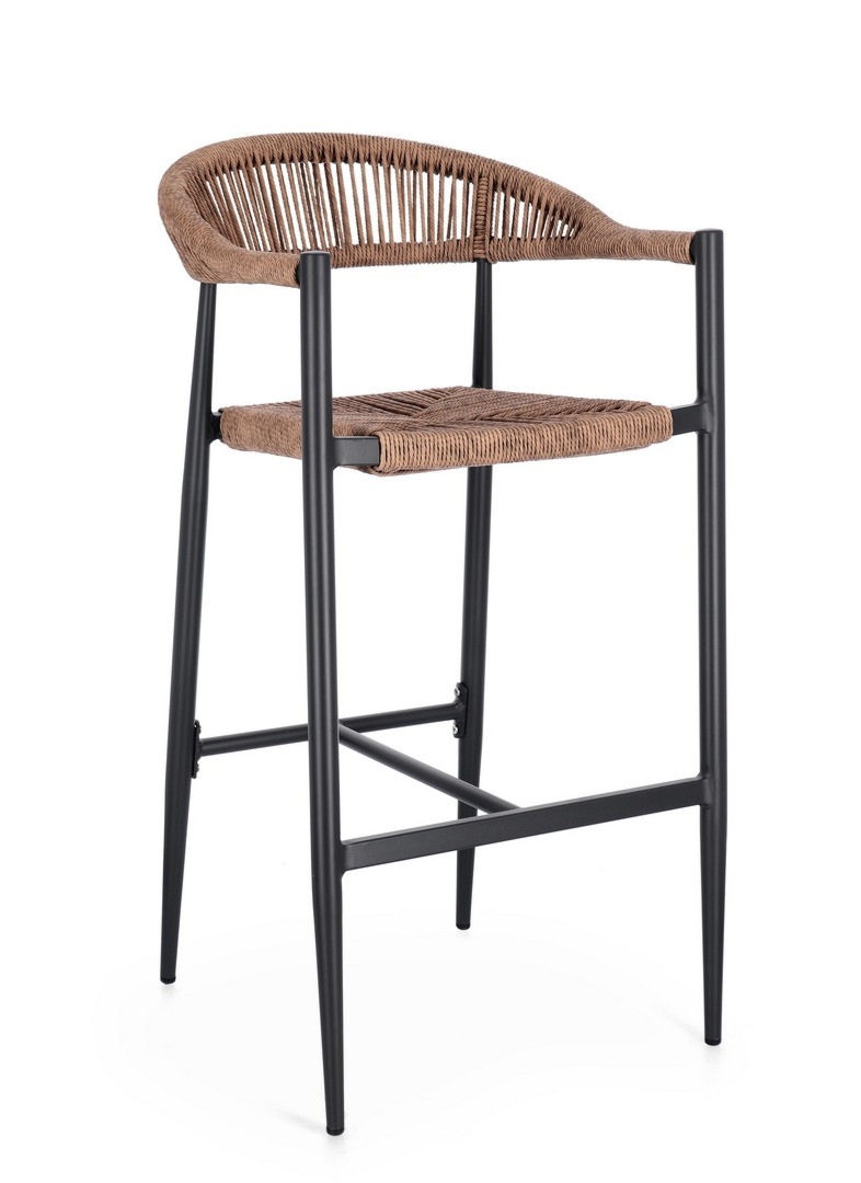 Hoker ogrodowy JANDIA antracyt - naturalny 53x56 aluminiowe Bizzotto