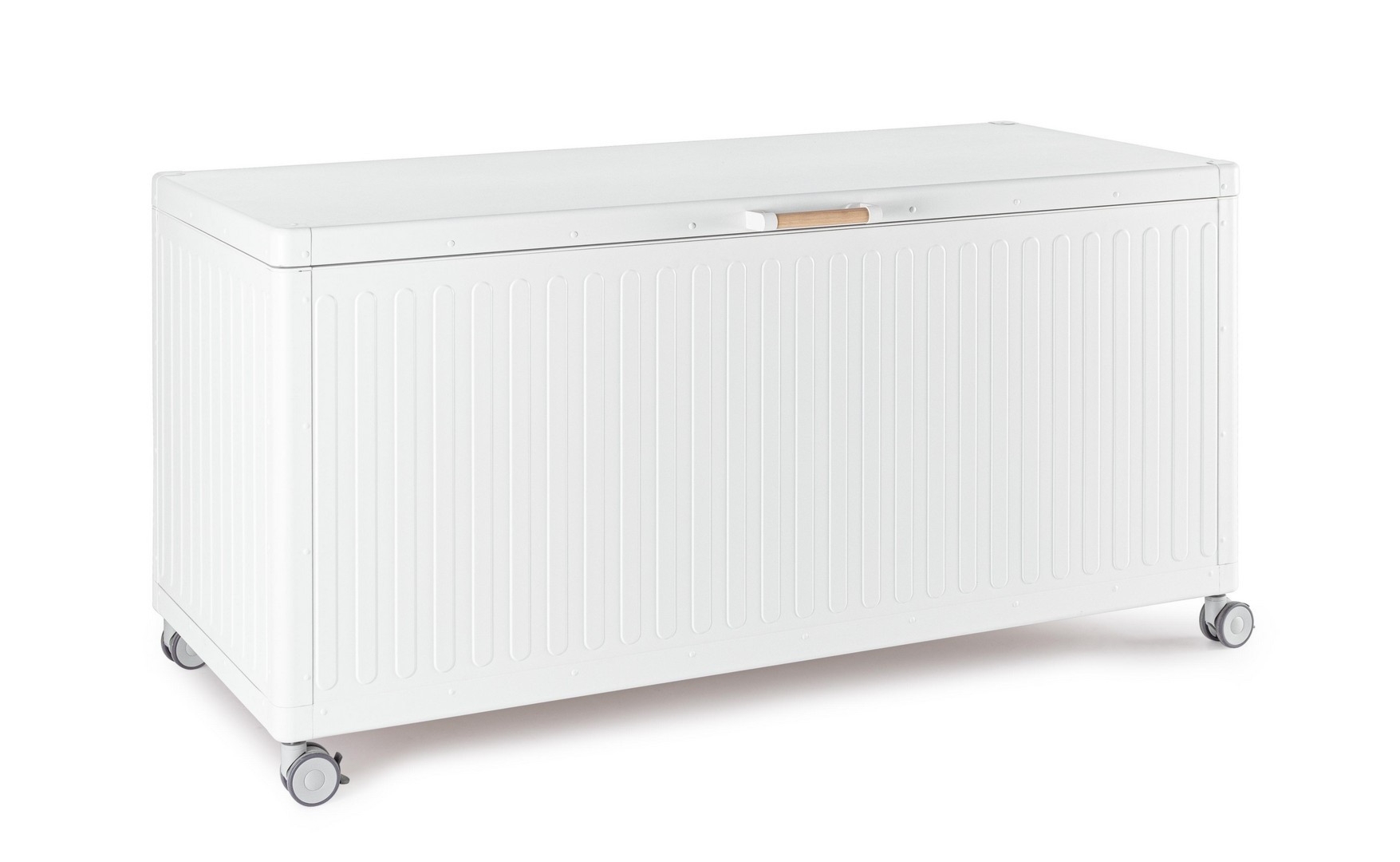 Skrzynia ogrodowa OCEAN biała 141.6x72 aluminiowa Bizzotto