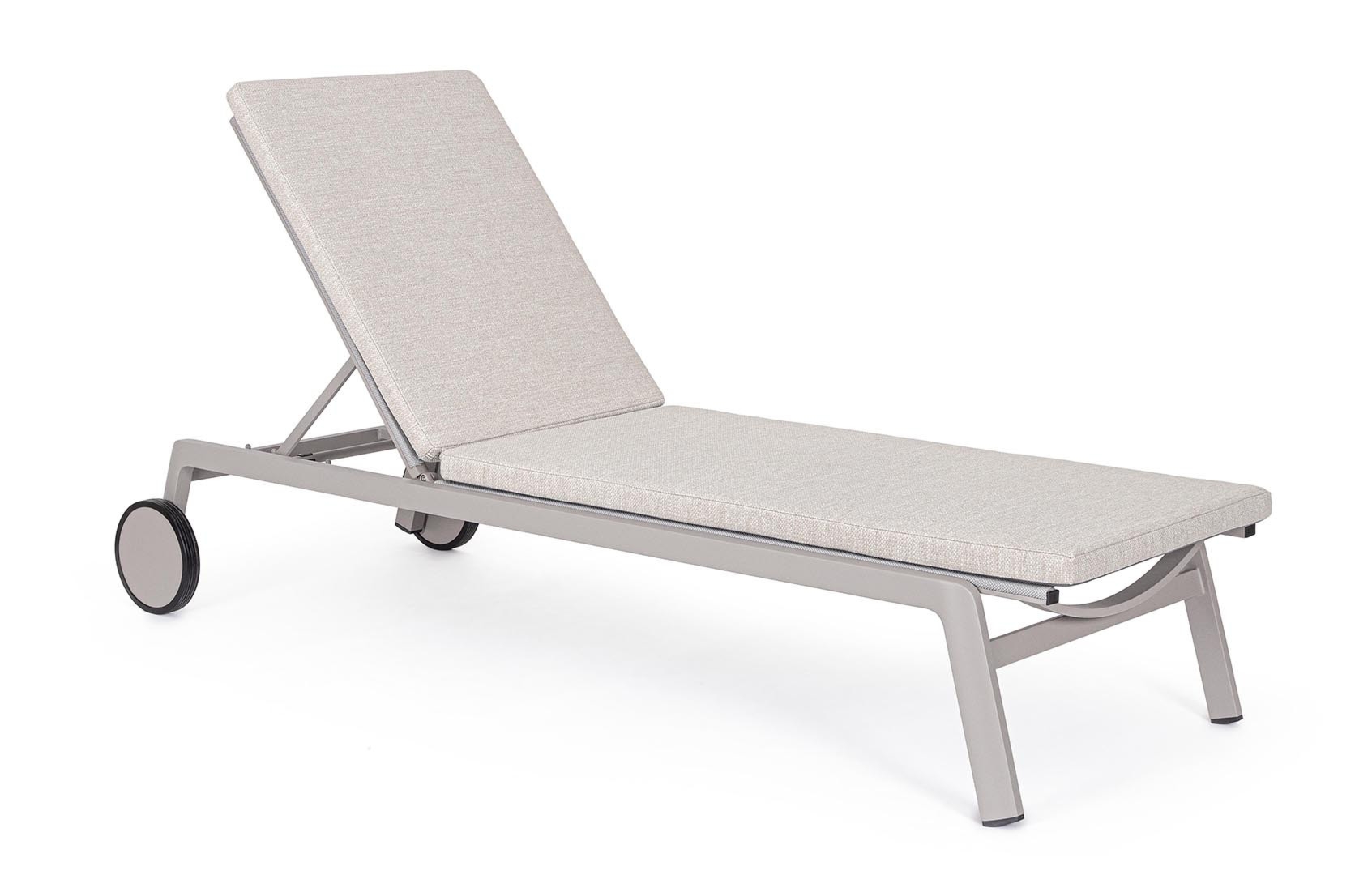 Leżak ogrodowy na kółkach JALISCO beżowy 70x204 aluminowy z poduszką olefinową Bizzotto
