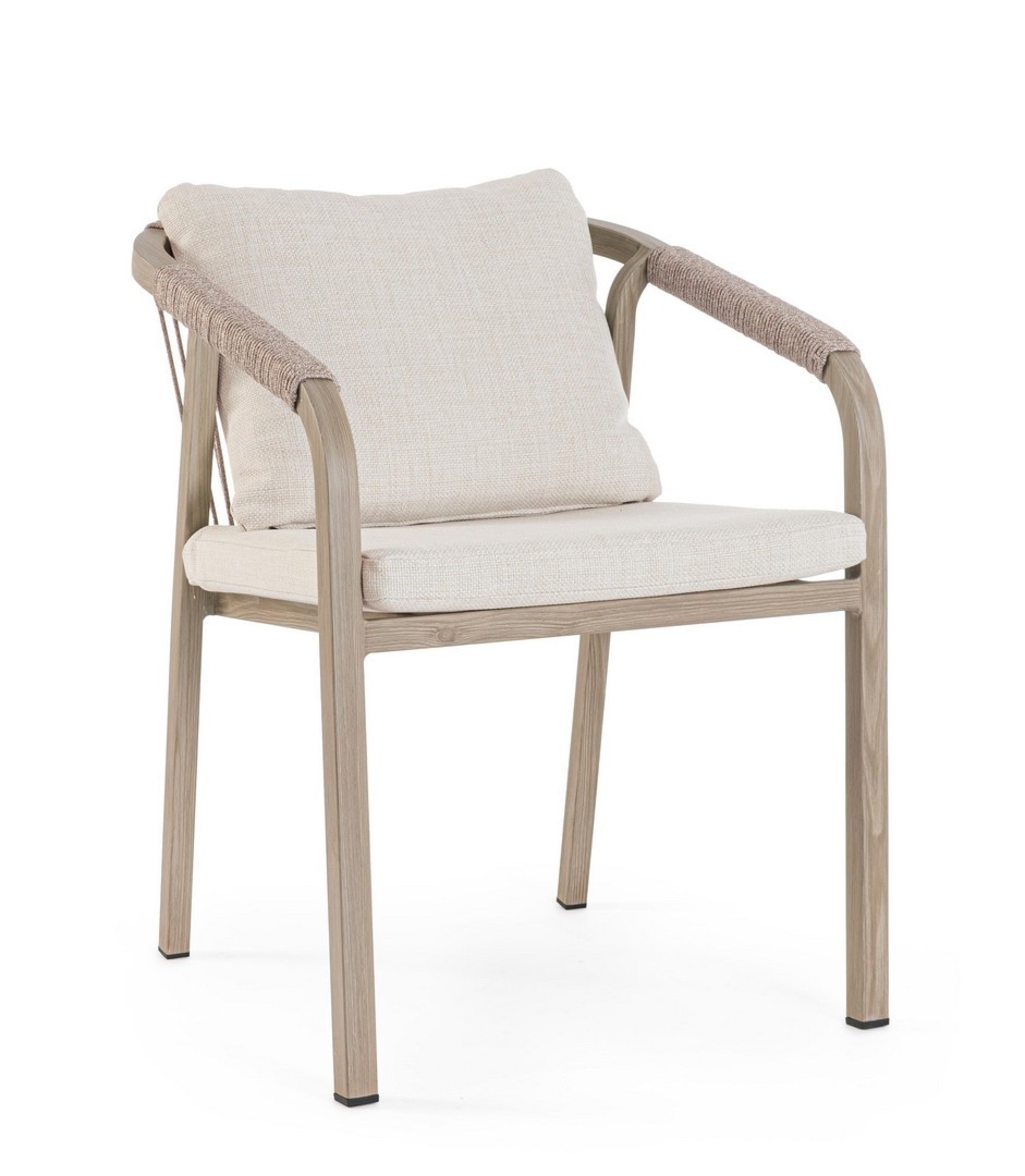 Krzesło ogrodowe KALIMERA timber 55x62 aluminiowe z efektem drewna Bizzotto