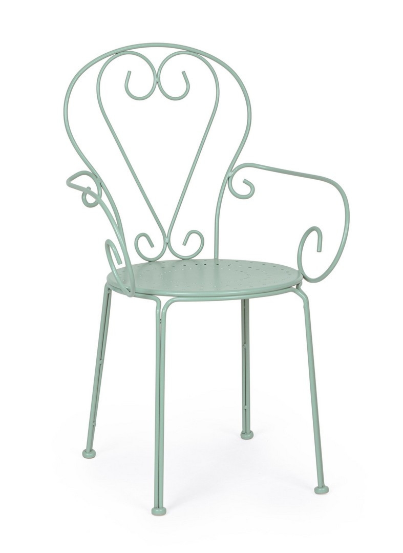 Krzesło ogrodowe ETIENNE zielone 49x49 stalowe Bizzotto