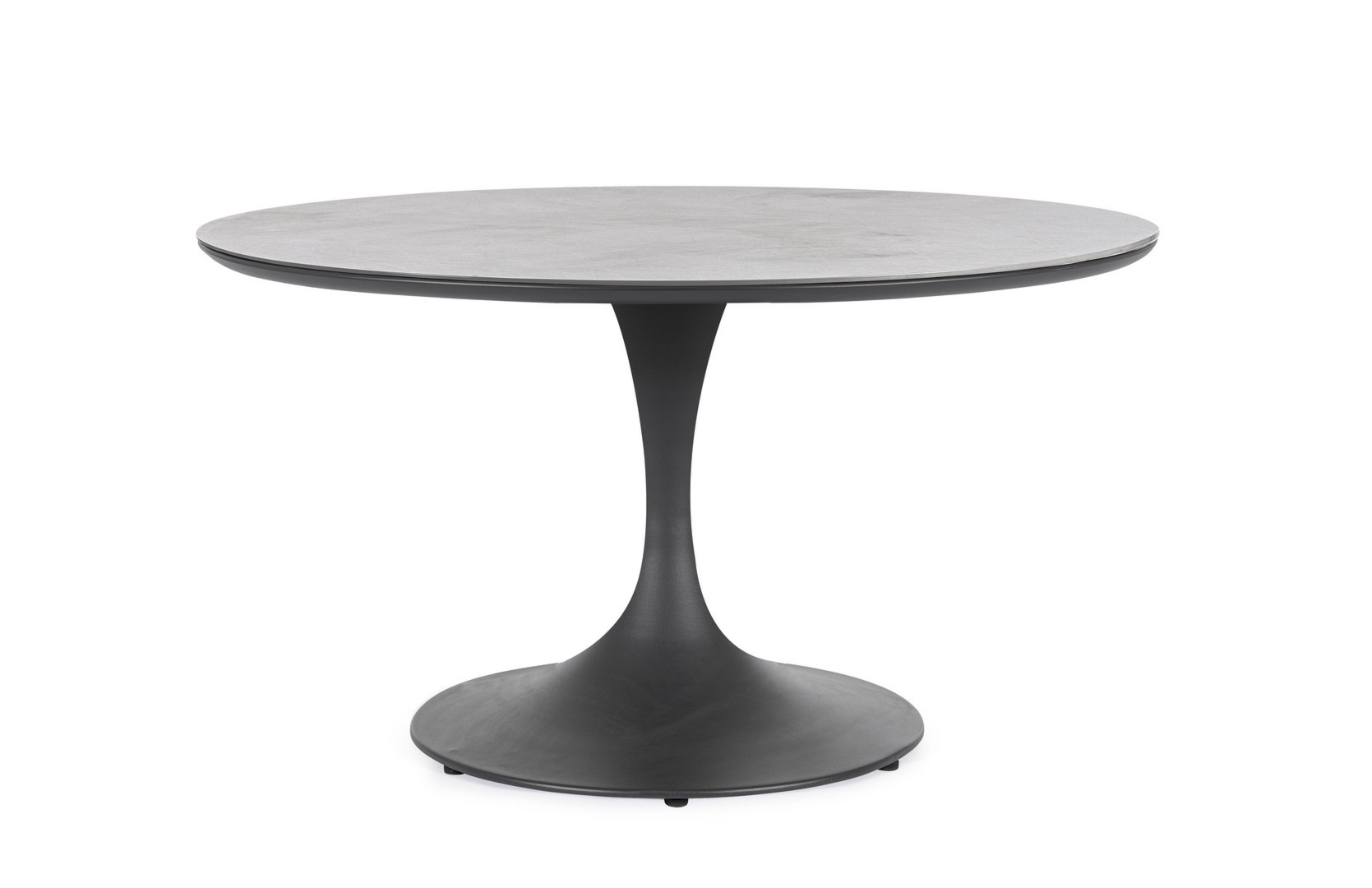 Okrągły stół ogrodowy ARNOLD antracyt Ø120 aluminiowy z blatem ze spieku kwarcowego Bizzotto