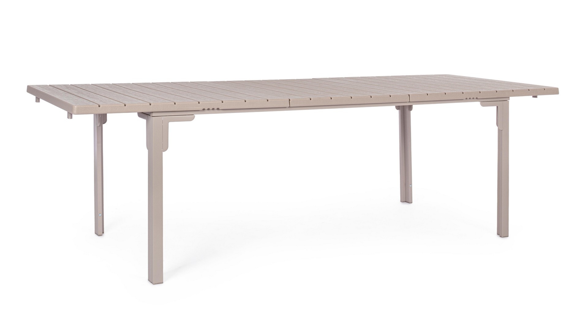Stół ogrodowy rozkładany SARITA taupe 240/180x89.5 stalowy z blatem z HDPE Bizzotto