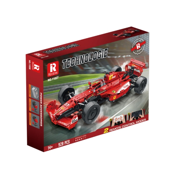 Klocki REOBRIX 11007 Samochód wyścigowy F1 Czerwony - zdalnie sterowany (928 elementów)