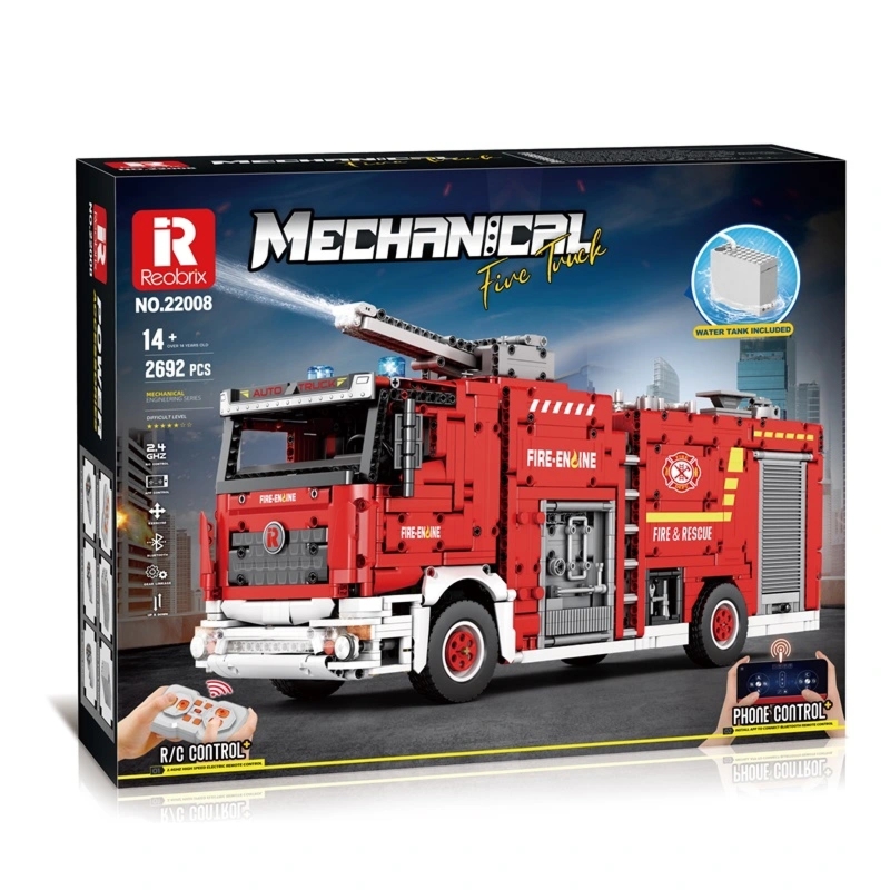 Klocki REOBRIX 22008 Wóz strażacki z armatką wodną - zdalnie sterowany (2692 elementy)