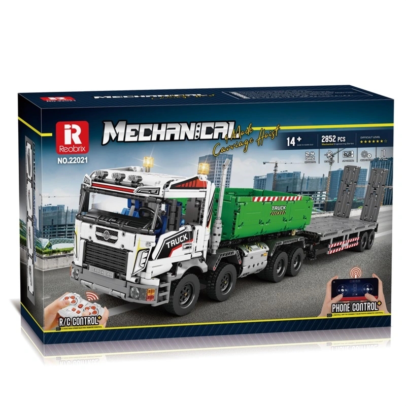 Klocki REOBRIX 22021 Ciężarówka z płaską przyczepą - zdalnie sterowana (2852 elementy)