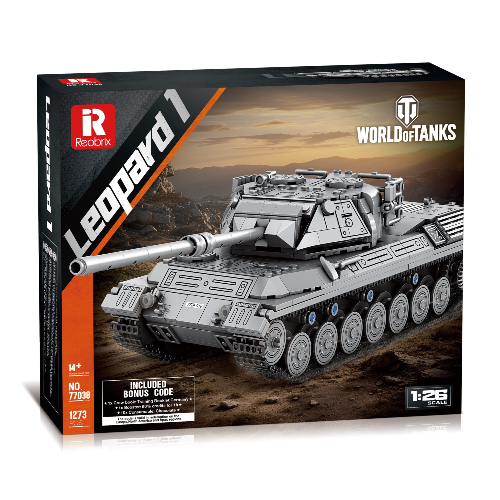 Klocki REOBRIX 77038 Czołg Leopard 1 World of Tanks WOT (1273 elementy)