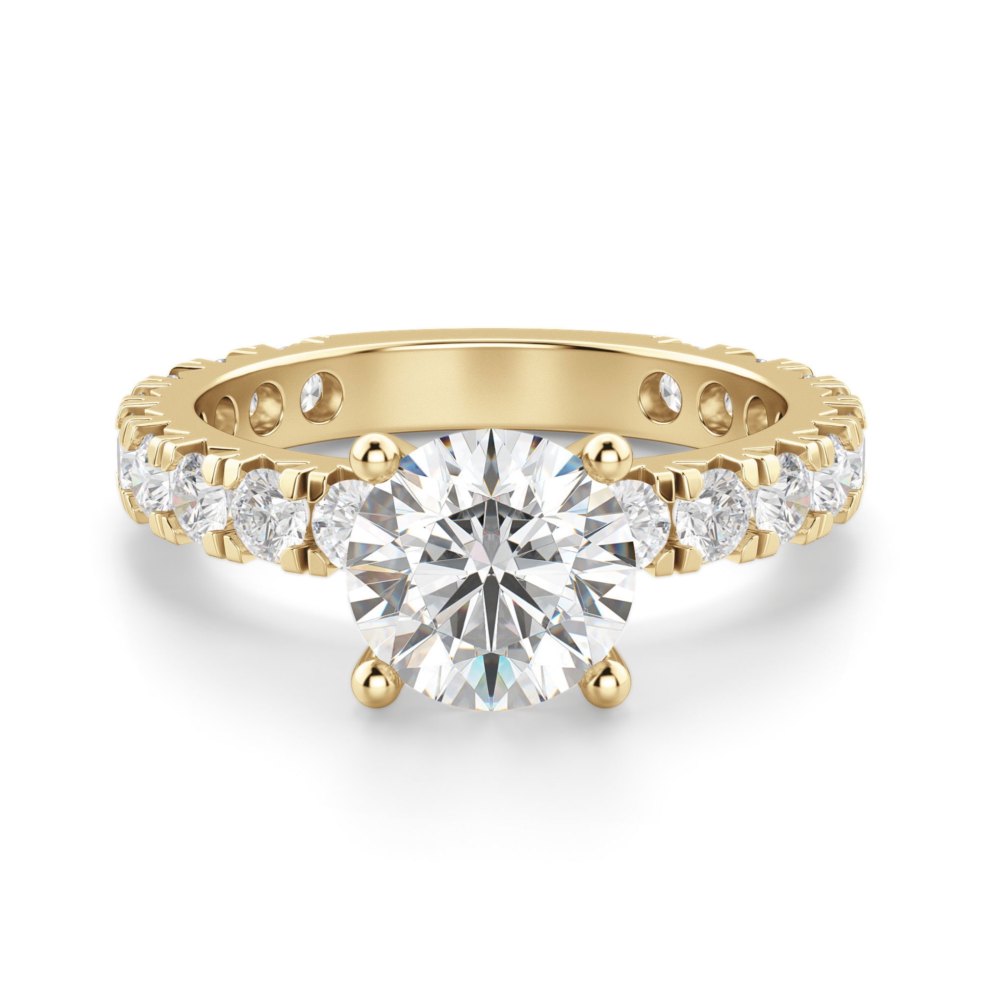 Gwyneth Okrągły 1.25 krt Pierścionek Zaręczynowy Diament Laboratoryjny 585 Żółte Złoto (14K)