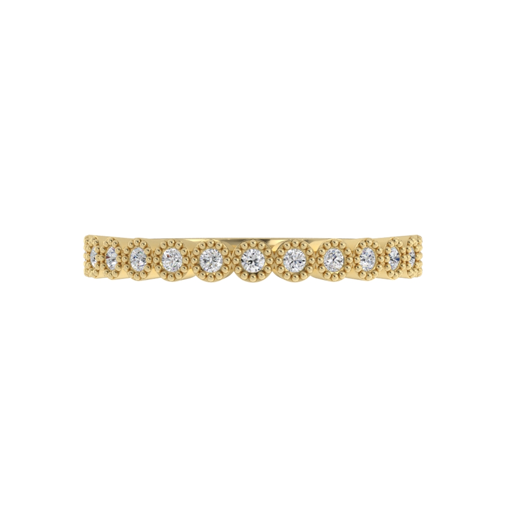 Obrączka Ślubna Bezel Arc 1.30 MM Diament Naturalny 750 (18K) Żółte Złoto