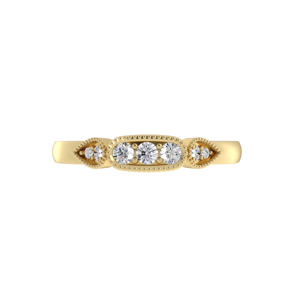 Obrączka Ślubna Vivienne Diament Laboratoryjny 750 (18K) Żółte Złoto