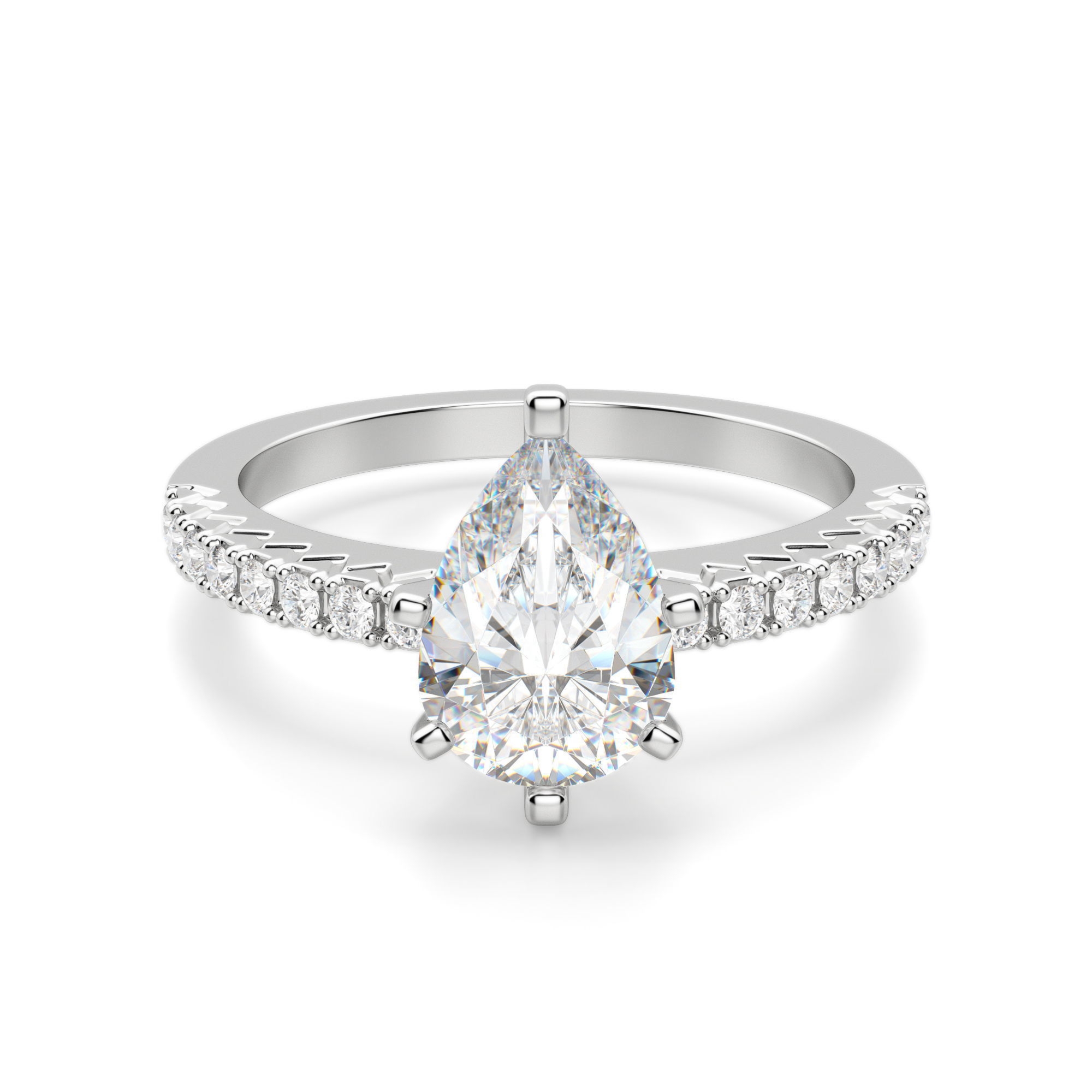 Angelix Gruszkowy 2.50 krt Pierścionek Zaręczynowy Diament Laboratoryjny 950 Platyna