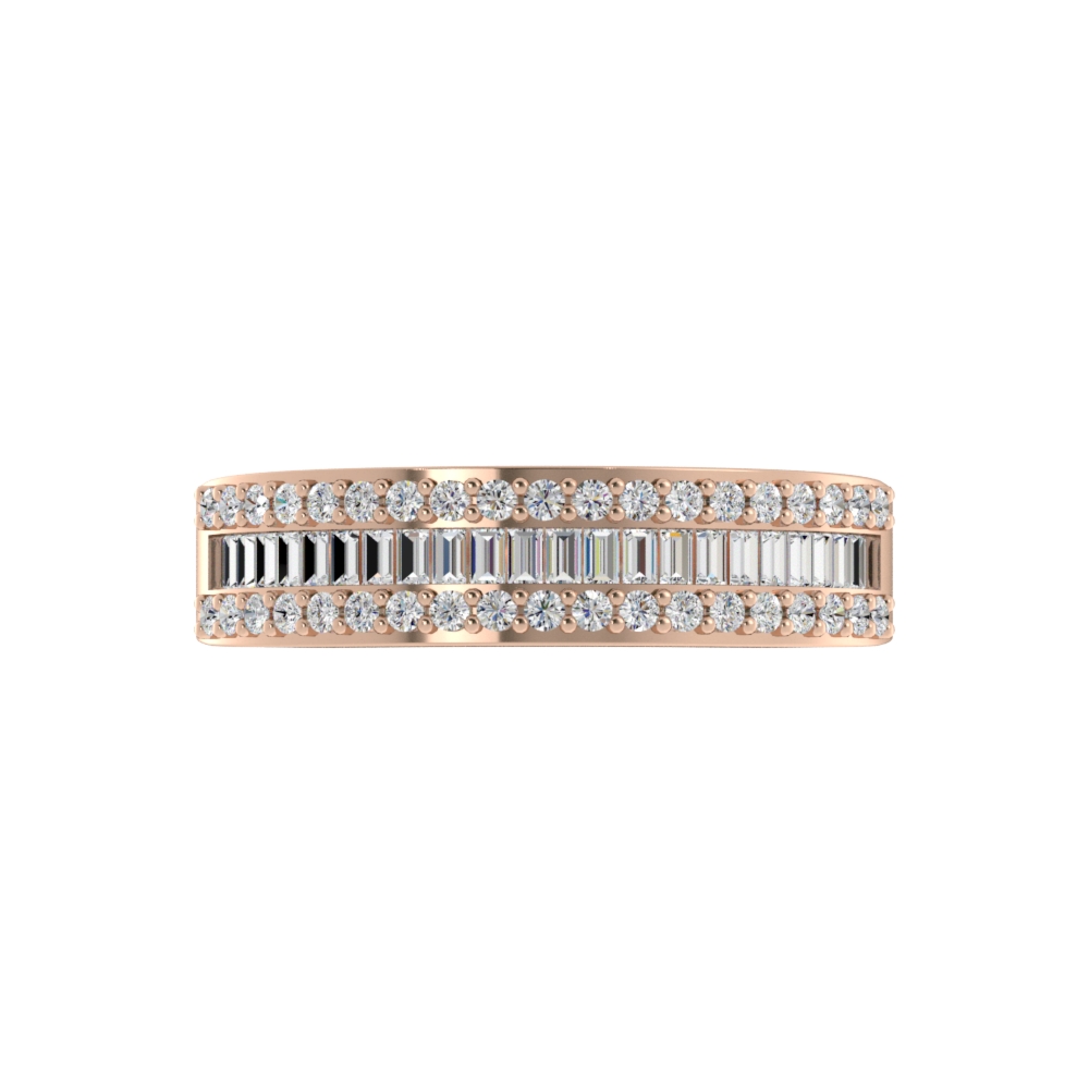Obrączka Ślubna Channel Mix 4.70 MM Diament Naturalny 750 (18K) Różowe Złoto