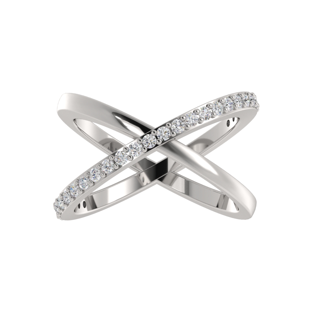 Obrączka Ślubna Duo Cross Diament Laboratoryjny 950 Platyna
